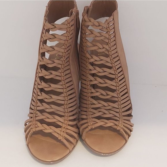 Women's Caged Open Toe Sandals Taupe Size 10 - Picture 3 of 10